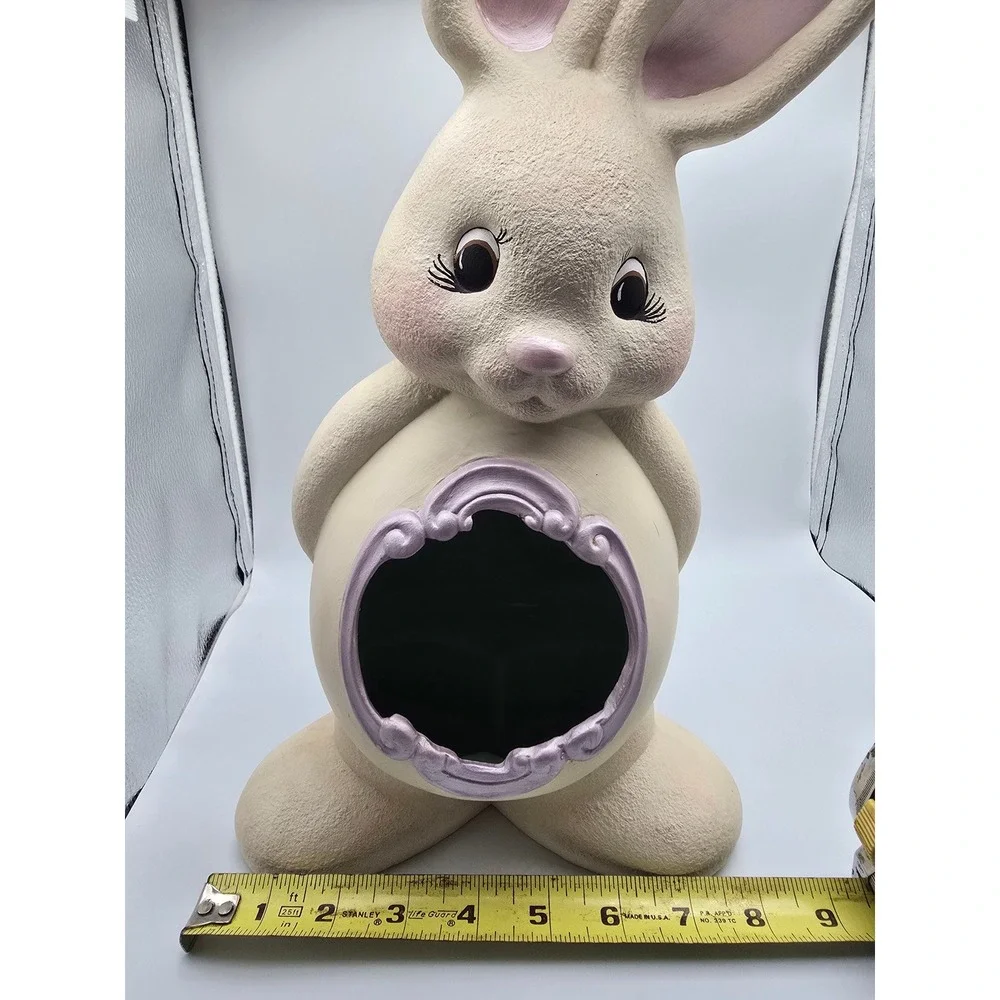 Vintage Hand Painted Ceramic‎ Easter Bunny Rabbit Figurine 90s Cute Cottage 15
